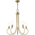 5 Light Antique Brass Chandelier with Steel base material-Lighting LumensChandeliers