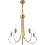 5 Light Antique Brass Chandelier with Steel base material-Lighting LumensChandeliers