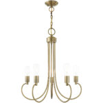 5 Light Antique Brass Chandelier with Steel base material-Lighting LumensChandeliers