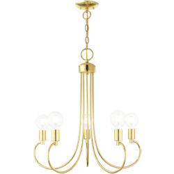 5 Light Polished Brass Chandelier with Steel base material-Lighting LumensChandeliers