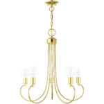 5 Light Polished Brass Chandelier with Steel base material-Lighting LumensChandeliers