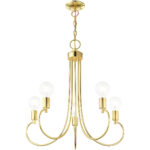 5 Light Polished Brass Chandelier with Steel base material-Lighting LumensChandeliers