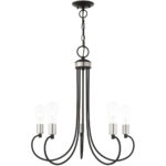 5 Light Black Chandelier with Steel base material-Lighting LumensChandeliers