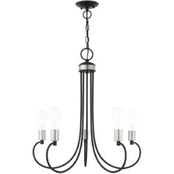 5 Light Black Chandelier with Steel base material-Lighting LumensChandeliers