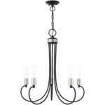 5 Light Black Chandelier with Steel base material-Lighting LumensChandeliers