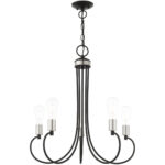 5 Light Black Chandelier with Steel base material-Lighting LumensChandeliers