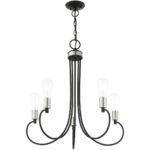 5 Light Black Chandelier with Steel base material-Lighting LumensChandeliers