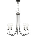 5 Light Black Chandelier with Steel base material-Lighting LumensChandeliers