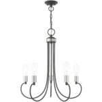 5 Light Scandinavian Gray Chandelier with Steel base material-Lighting LumensChandeliers