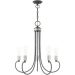 5 Light Scandinavian Gray Chandelier with Steel base material-Lighting LumensChandeliers