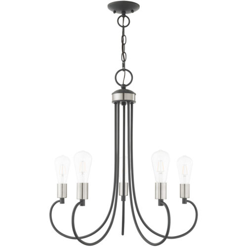 5 Light Scandinavian Gray Chandelier with Steel base material-Lighting LumensChandeliers