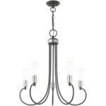 5 Light Scandinavian Gray Chandelier with Steel base material-Lighting LumensChandeliers