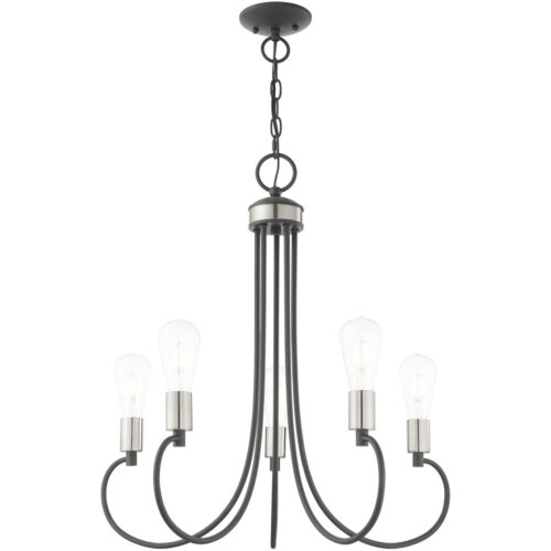 5 Light Scandinavian Gray Chandelier with Steel base material-Lighting LumensChandeliers