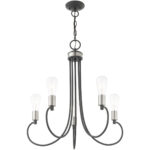 5 Light Scandinavian Gray Chandelier with Steel base material-Lighting LumensChandeliers