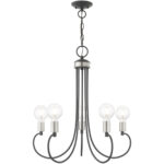 5 Light Scandinavian Gray Chandelier with Steel base material-Lighting LumensChandeliers