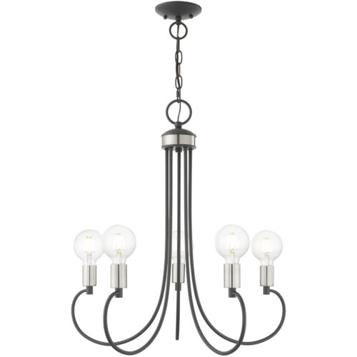 5 Light Scandinavian Gray Chandelier with Steel base material-Lighting LumensChandeliers