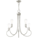 5 Light Brushed Nickel Chandelier with Steel base material-Lighting LumensChandeliers