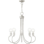 5 Light Brushed Nickel Chandelier with Steel base material-Lighting LumensChandeliers