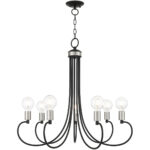 7 Light Black Chandelier with Steel base material-Lighting LumensChandeliers