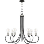 7 Light Black Chandelier with Steel base material-Lighting LumensChandeliers