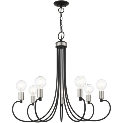 7 Light Black Chandelier with Steel base material-Lighting LumensChandeliers