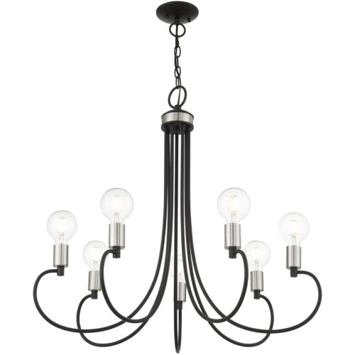 7 Light Black Chandelier with Steel base material-Lighting LumensChandeliers