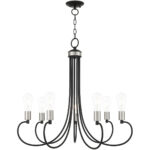 7 Light Black Chandelier with Steel base material-Lighting LumensChandeliers