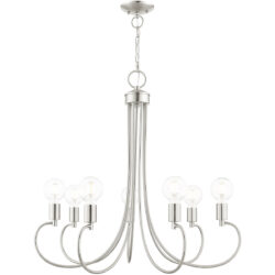 7 Light Brushed Nickel Chandelier with Steel base material-Lighting LumensChandeliers