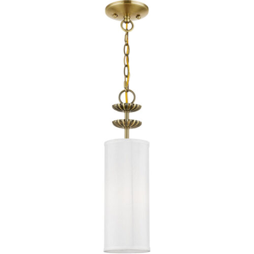 42981-01 1 Light Antique Brass Mini Pendant-Lighting LumensPendant Lights