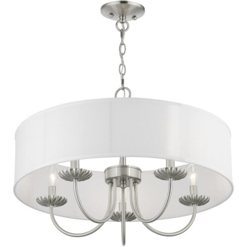 42985-91 5 Light Brushed Nickel Pendant Chandelier-Lighting LumensChandeliers