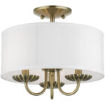 42987-01 3 Light Antique Brass Semi-Flush Mount-Lighting LumensSemi Flush