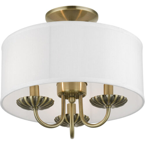 42987-01 3 Light Antique Brass Semi-Flush Mount-Lighting LumensSemi Flush