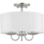 42987-91 3 Light Brushed Nickel Semi-Flush Mount-Lighting LumensSemi Flush