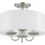 42987-91 3 Light Brushed Nickel Semi-Flush Mount-Lighting LumensSemi Flush