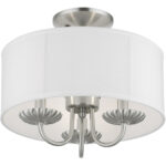 42987-91 3 Light Brushed Nickel Semi-Flush Mount-Lighting LumensSemi Flush