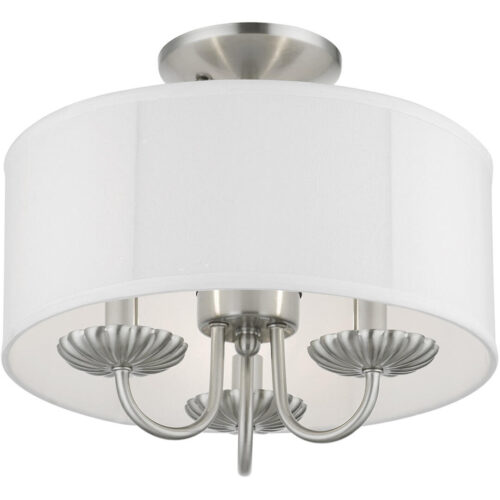 42987-91 3 Light Brushed Nickel Semi-Flush Mount-Lighting LumensSemi Flush