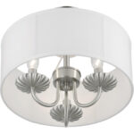 42987-91 3 Light Brushed Nickel Semi-Flush Mount-Lighting LumensSemi Flush