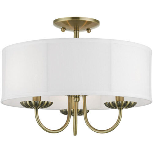 42989-01 3 Light Antique Brass Semi-Flush Mount-Lighting LumensSemi Flush