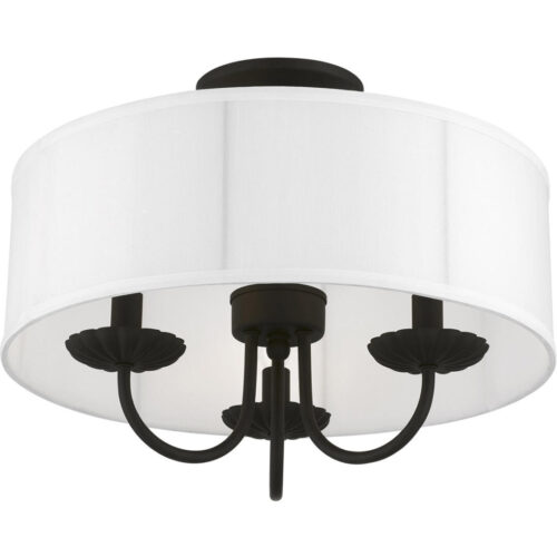 42989-04 3 Light Black Semi-Flush Mount-Lighting LumensSemi Flush