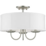 42989-91 3 Light Brushed Nickel Semi-Flush Mount-Lighting LumensSemi Flush