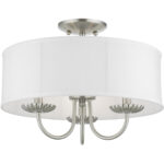 42989-91 3 Light Brushed Nickel Semi-Flush Mount-Lighting LumensSemi Flush