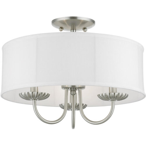 42989-91 3 Light Brushed Nickel Semi-Flush Mount-Lighting LumensSemi Flush