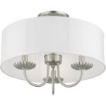 42989-91 3 Light Brushed Nickel Semi-Flush Mount-Lighting LumensSemi Flush