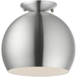 43390-66 1 Light Brushed Aluminum Semi-Flush Mount-Lighting LumensSemi Flush