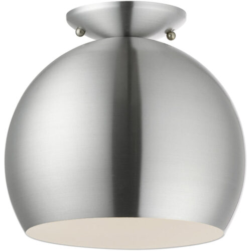 43390-66 1 Light Brushed Aluminum Semi-Flush Mount-Lighting LumensSemi Flush