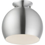 43390-66 1 Light Brushed Aluminum Semi-Flush Mount-Lighting LumensSemi Flush