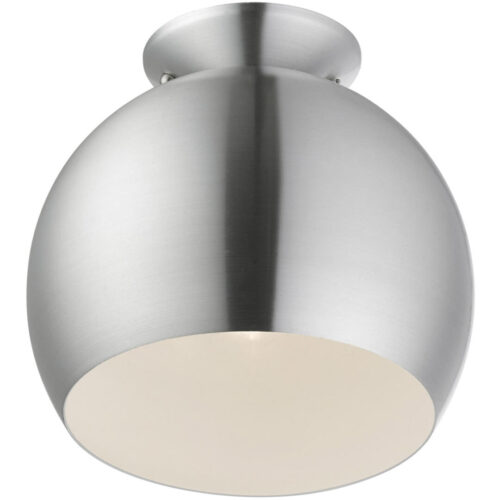 43390-66 1 Light Brushed Aluminum Semi-Flush Mount-Lighting LumensSemi Flush