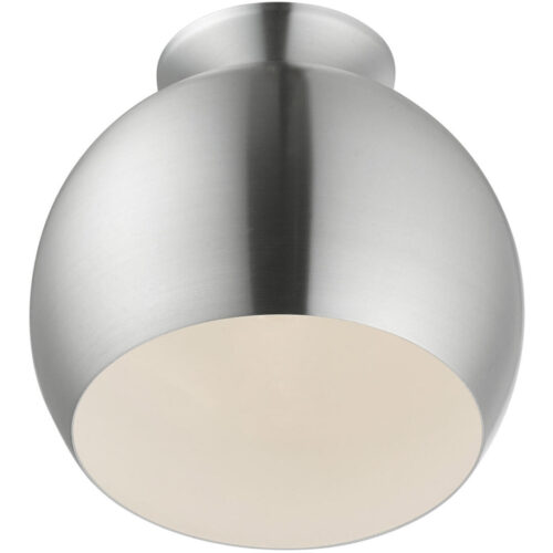 43390-66 1 Light Brushed Aluminum Semi-Flush Mount-Lighting LumensSemi Flush