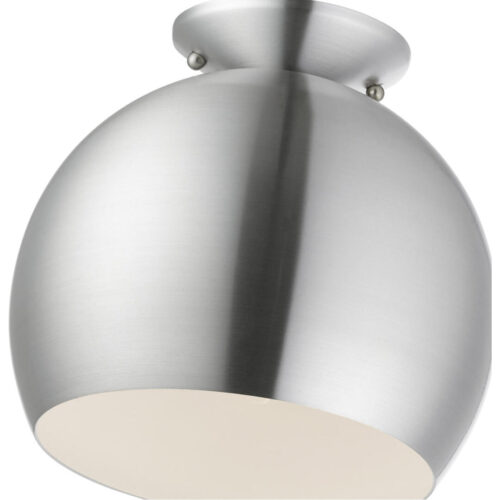 43390-66 1 Light Brushed Aluminum Semi-Flush Mount-Lighting LumensSemi Flush