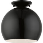 43390-68 1 Light Shiny Black Semi-Flush Mount-Lighting LumensSemi Flush